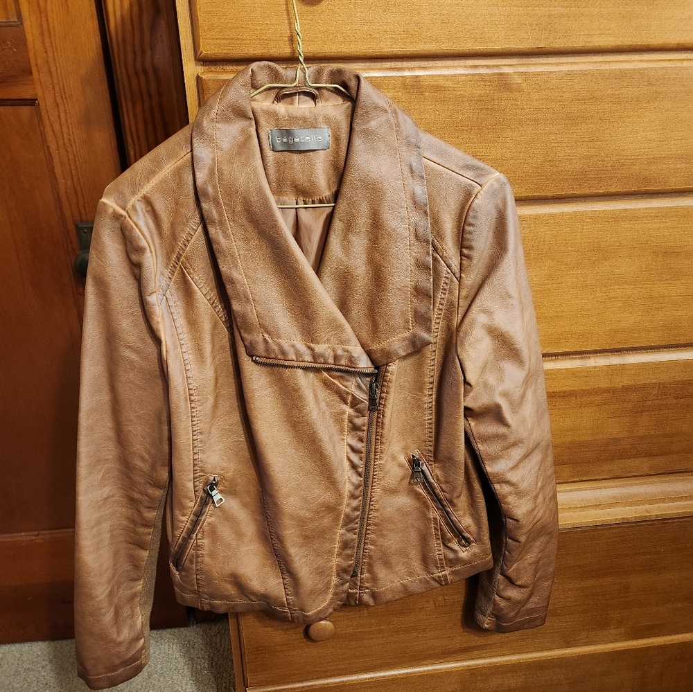 Bagatelle Tan Moto Jacket-Waterproof!